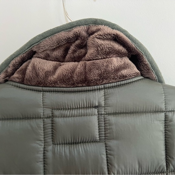 NWT Sam Edelman Women's Quilted Faux Fur Lined Trench Coat Olive Green, size L - Picture 7 of 13